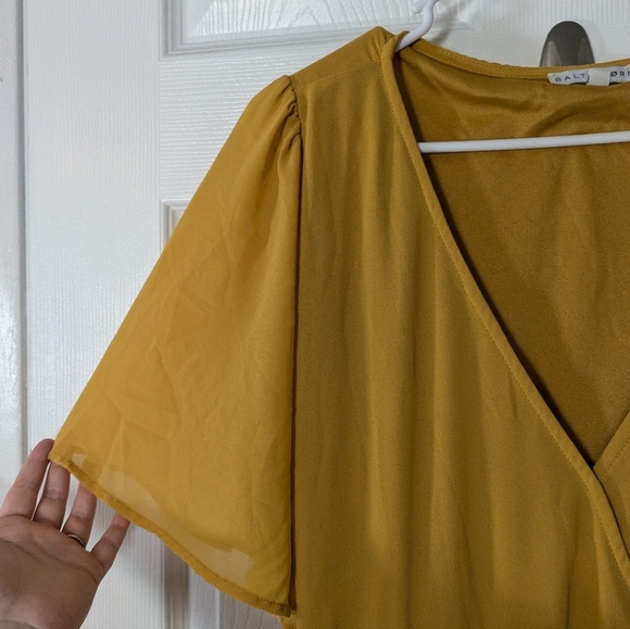 Baltic Born Ivy Maxi Length Mustard Yellow Flowy Wrap Dress Size XXXL / 3XL - Picture 6 of 12